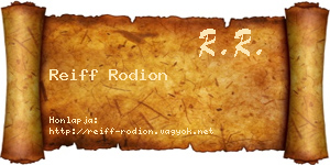 Reiff Rodion névjegykártya